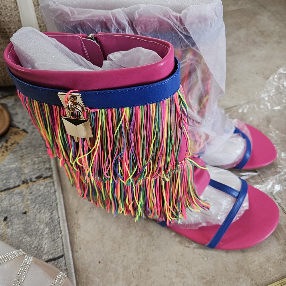 Colorful Fringe Sandals